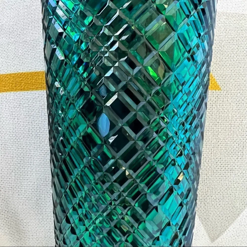 Starbucks 24oz Cold Cup Festive Bling Jeweled Blue Green